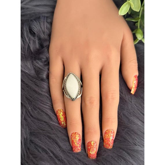 White Stone Adjustable Ring - image 7