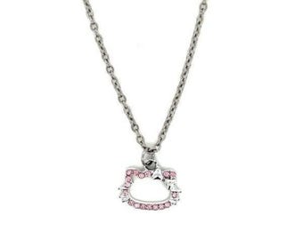 Hello Kitty Pink Rhinestones Necklace (n3)