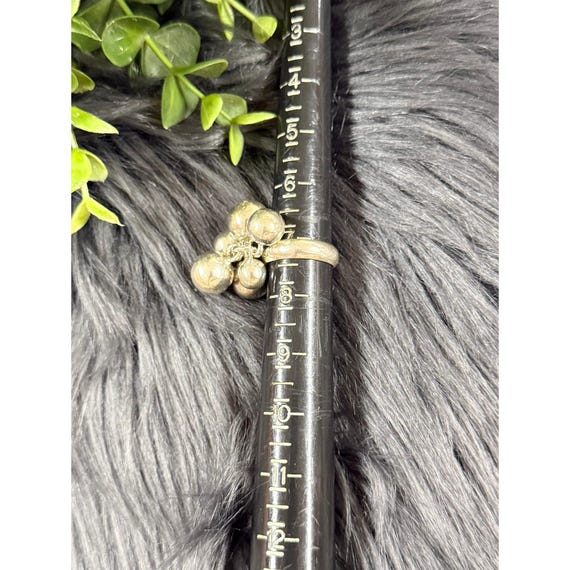 Chunky Silver 925 Beaded Ring - image 5