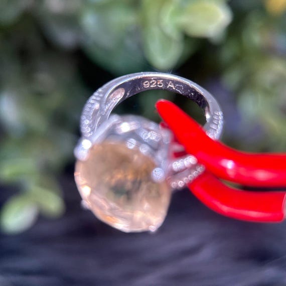 Silver 925 Yellow Stone Cable Ring - image 8