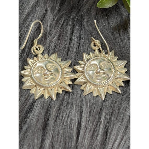 925 Silver Sun Dangle Earrings - image 3