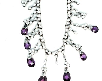 Stunning 925 Silver Amethysts/Cz Necklace