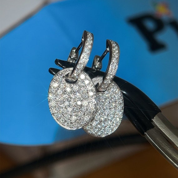 Stunning 18k Diamonds Drop Earrings - image 7