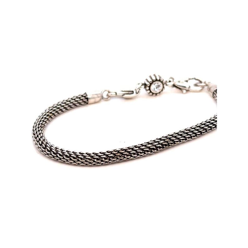 Brighton Silver-Tone Woven Bracelet with Crystal Accent image 4