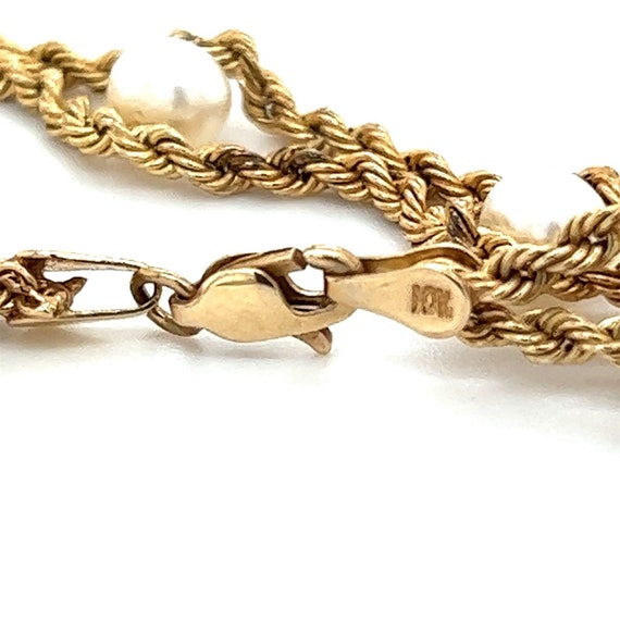 10k YG 8-Pearl Rope Bracelet - image 5