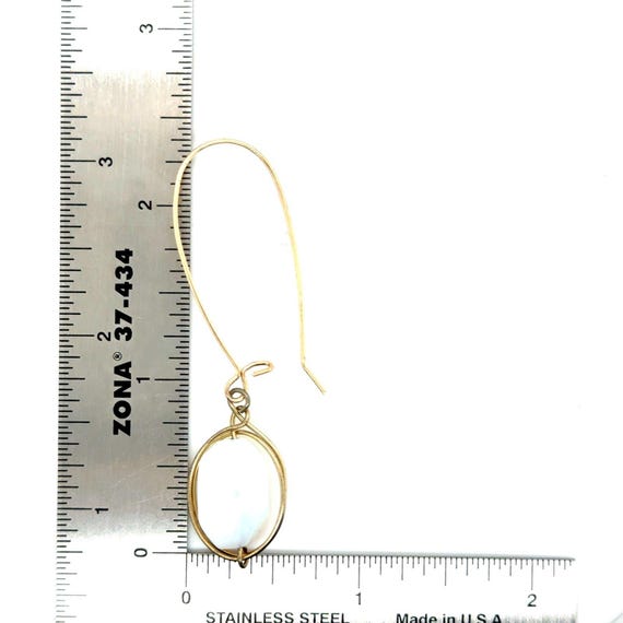 White Stone Dangle Earrings - image 4