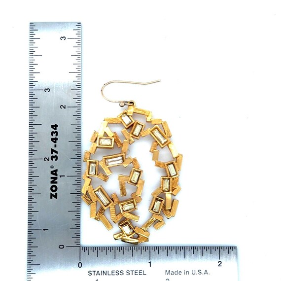 Geometric Crystal Statement Earrings - image 5