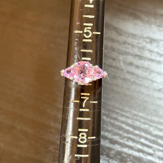 925 Silver 3-Amethysts Ring - image 9