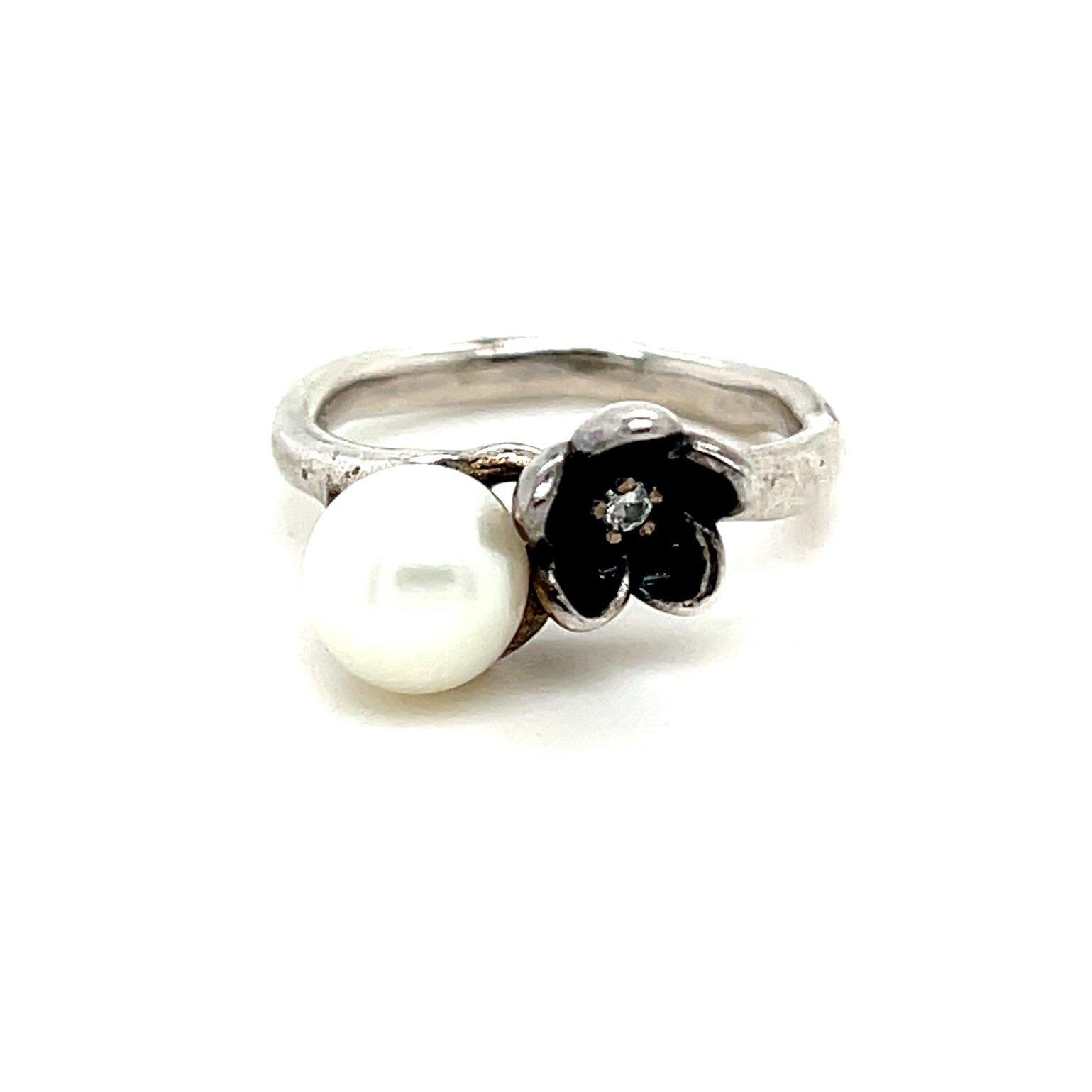 Pandora Pearl/flower Cz Mystic Floral Ring - Etsy