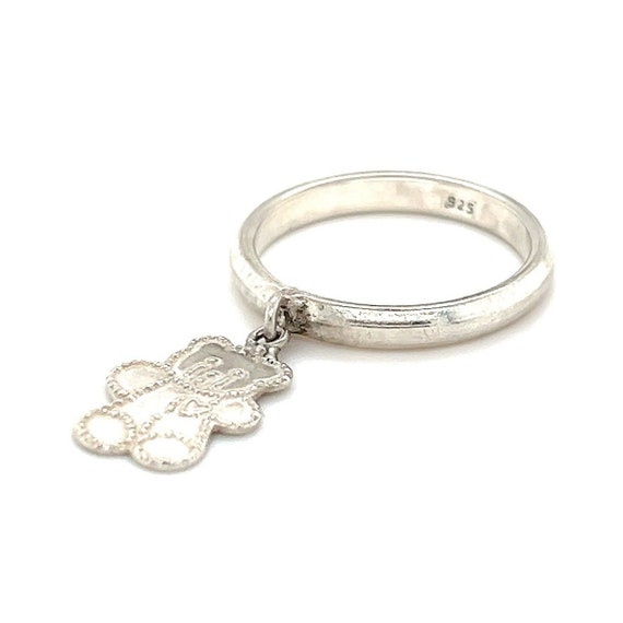 Dangling Teddy Bear Sterling Silver 925 Ring - image 5