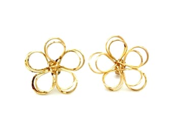 Gold Flower Earrings