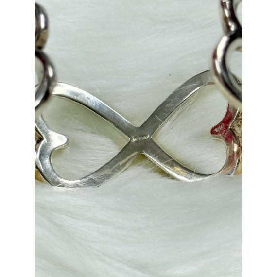 Silver 925 Heart Link Cuff - image 4