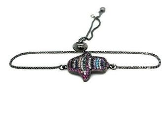 Multicolored Hamsa Adjustable Bracelet (d)