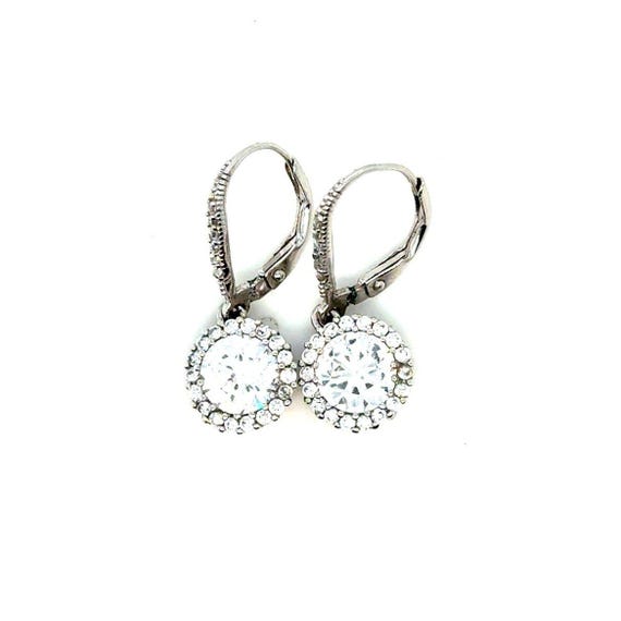 925 Silver Cz Dangle Earrings - image 1