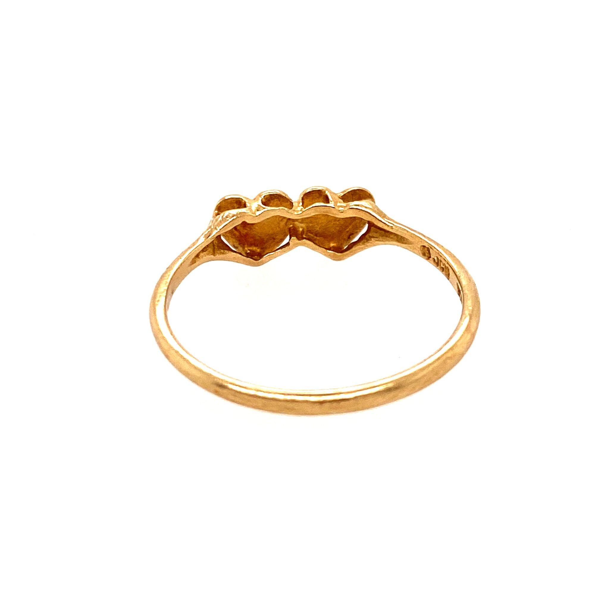 10k 2 Hearts JCM Ring Etsy