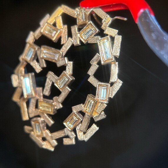 Geometric Crystal Statement Earrings - image 3