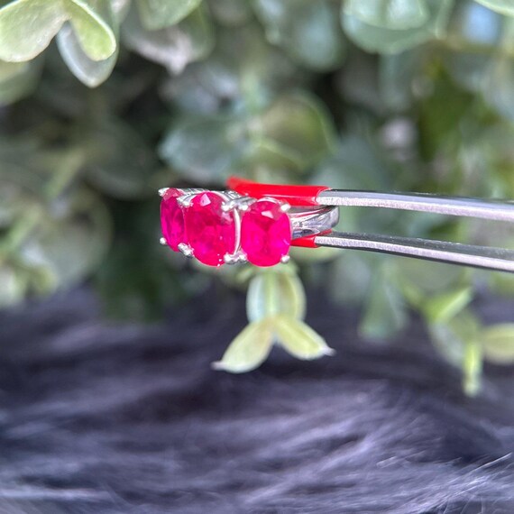 Ruby Colored Stones Silver 925 Ring - image 4