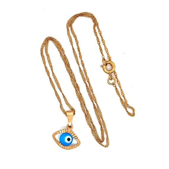 Evil Eye Gold Colored Necklace - image 3