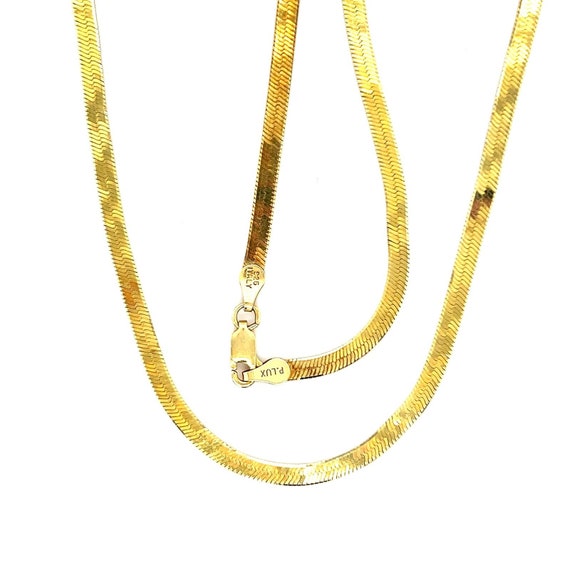 925 Gold Vermeil Herringbone Necklace