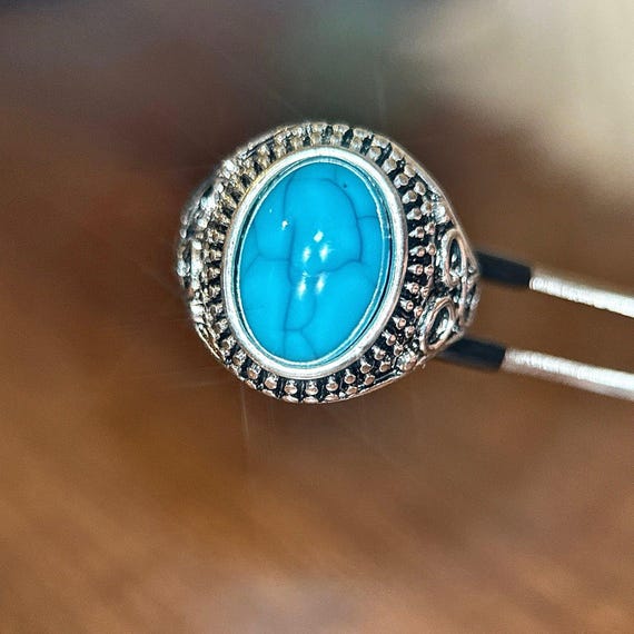 Oval Shaped Turquoise Ring - image 2