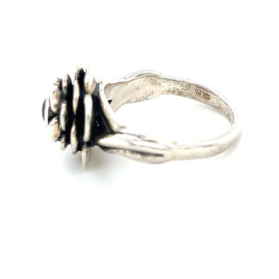 925 Silver Amethyst Flower Ring - image 5