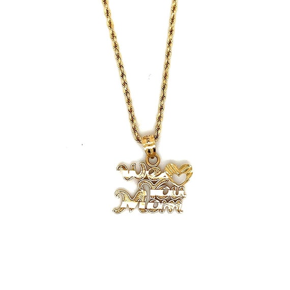 14K Gold We Love You Mom Necklace