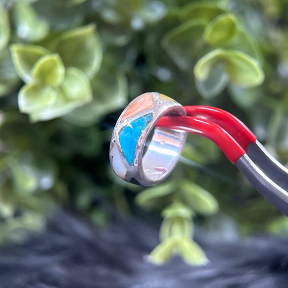 Silver Multicolor Band Ring - image 6
