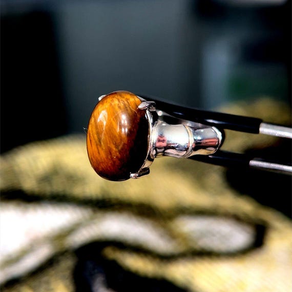 925 Silver Brown Stone Ring - image 8