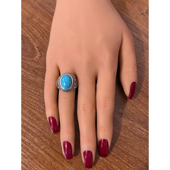 Oval Shaped Turquoise Ring - image 4