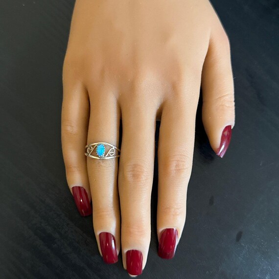 Silver 925 Delicate Opal Ring - image 6