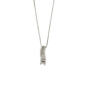 10k Gold Diamond Swirl Pendant Necklace