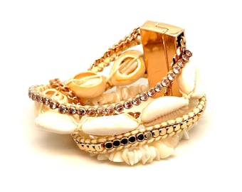 Victoria Emerson Shell/Rhinestones Multistrand Bracelet