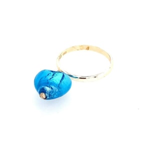 Silver Heart Dangle Ring