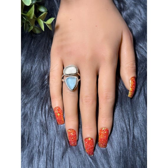 Sterling Silver Double Stone Ring - image 8