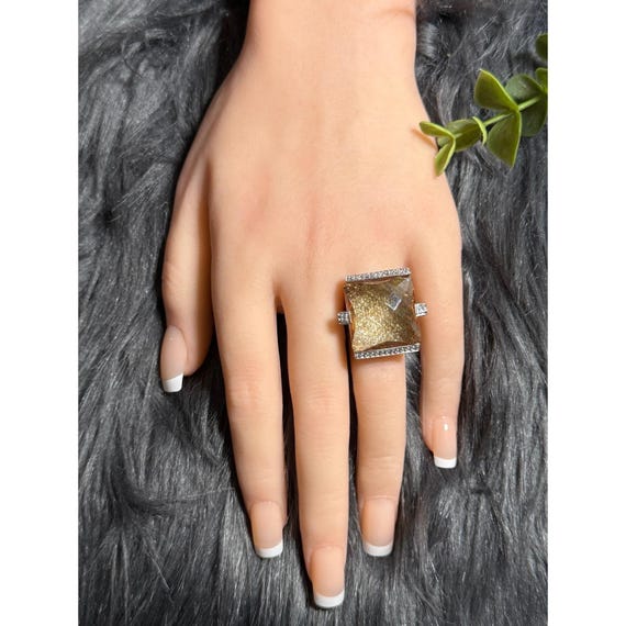 Silver 925 Large Stone Ring - image 8