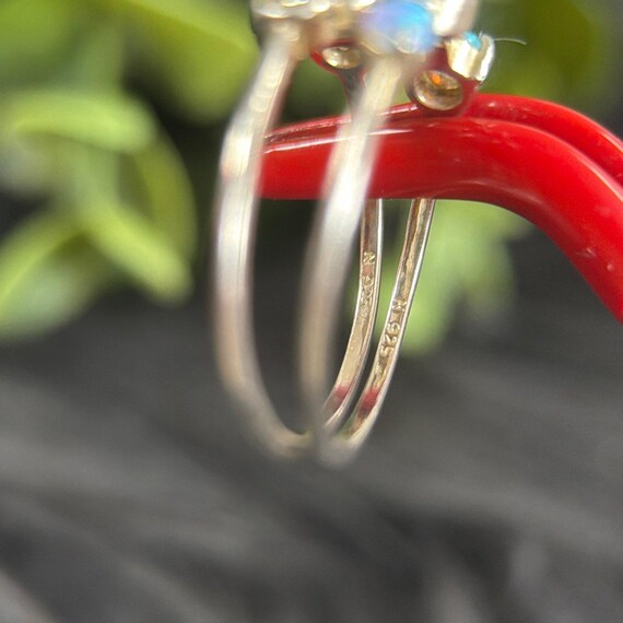 Sterling Silver 925 Stackable Opal Ring Set - image 7