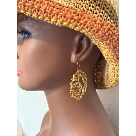 Geometric Crystal Statement Earrings - image 6