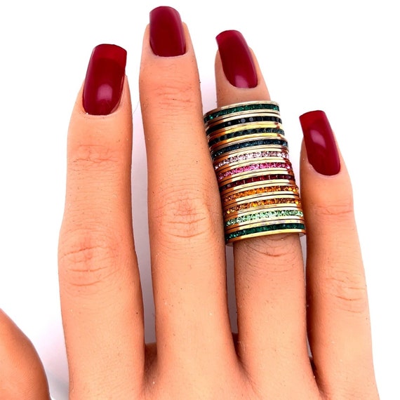Stackable Eternity Stone Rings - image 8