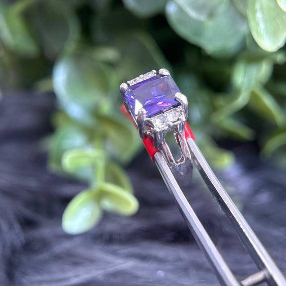 Silver Plated Amethyst Ring - image 4