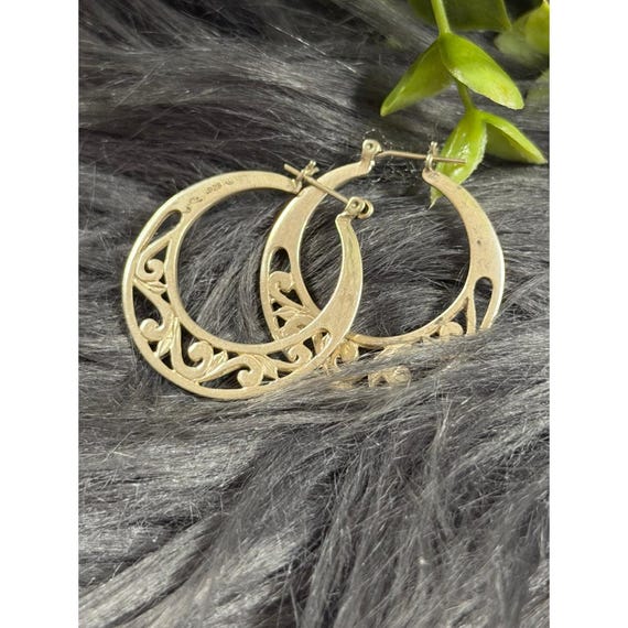 Silver 925 Scroll Hoops Earrings - image 4