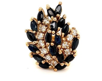 Stunning Faux Sapphire/Cz Ring
