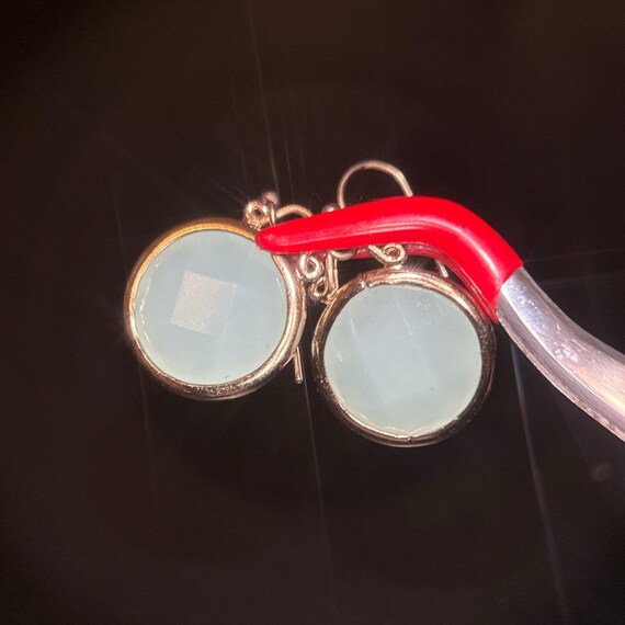 Green Round Stone Earrings - image 2