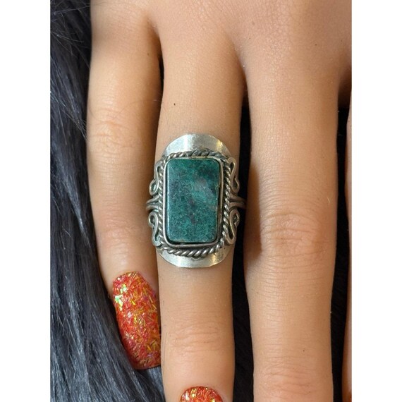 Green Stone Adjustable Ring - image 6