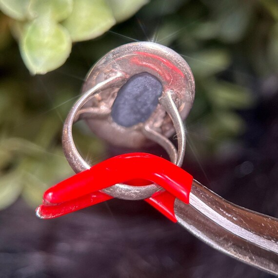 Silver 925 Black Stone Ring - image 5