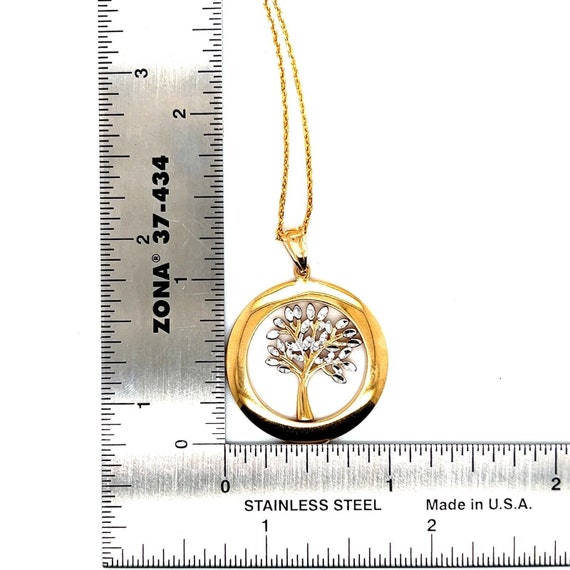 14k Round Tree Pendant Necklace - image 4