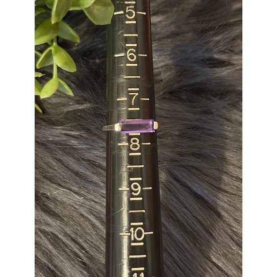 925 Silver Rectangular Amethyst Ring - image 7