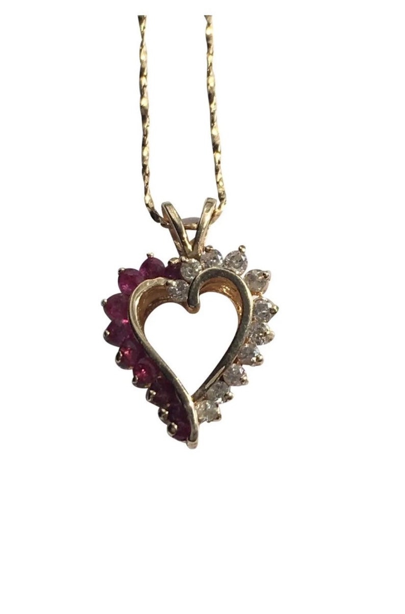 14k diamondsrubies necklace