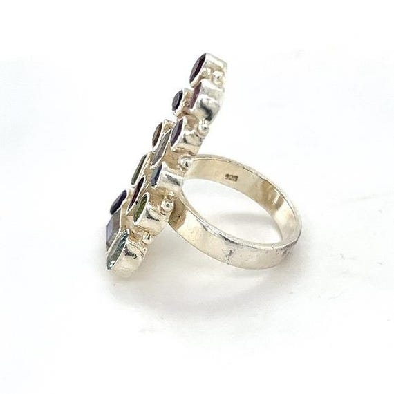 Multi-Stone Silver 925 Ring - image 2