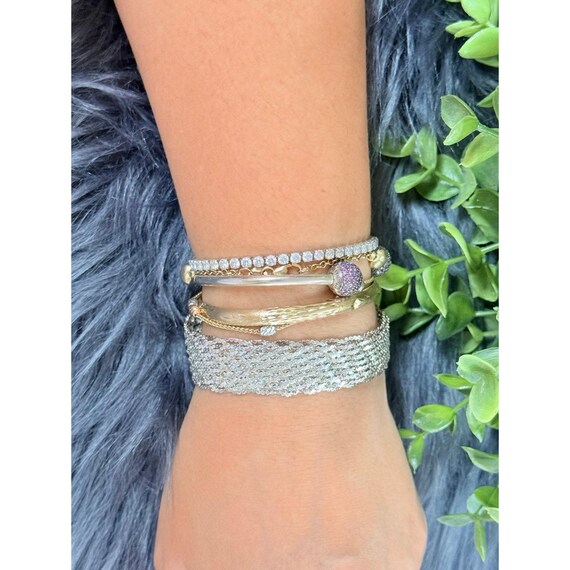 Silver 925 Flat Wide Bracelet - image 8