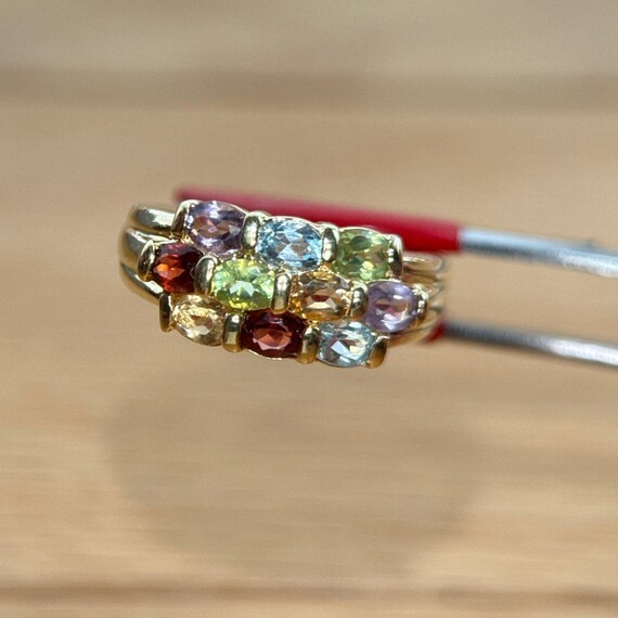 Gold Colored Multi-Stones Ring - image 2